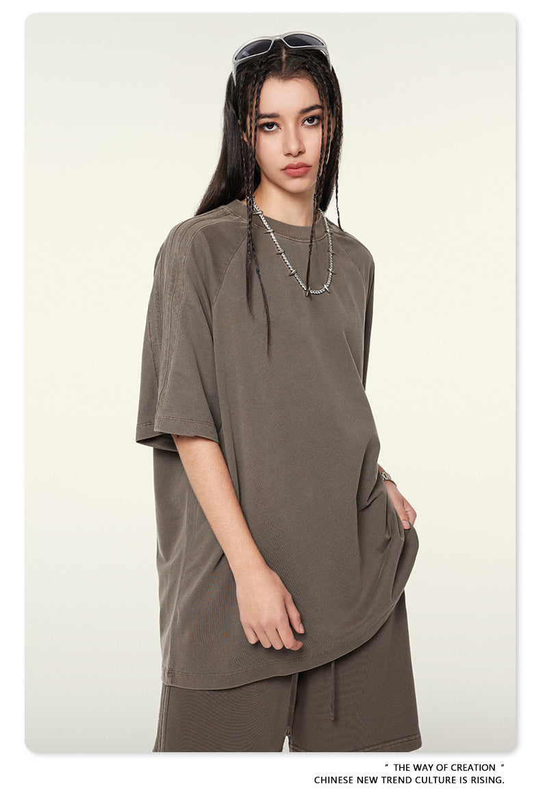 Oversize Washed Short-sleeve T-shirt WN6458