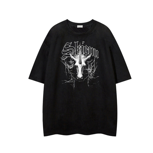 Washed Graphic Art Print Short Sleeve T-Shirt WN25797