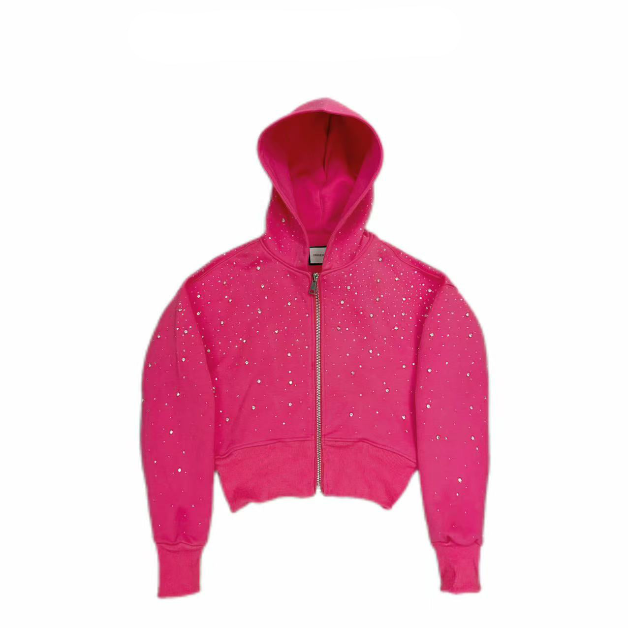Rhinestone Star Short Zipper Hoodie WN20712 – WONDER NOAH