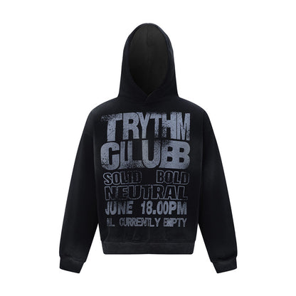 Letter Tie-Dye Heavyweight Short Pullover Hoodie WN24257