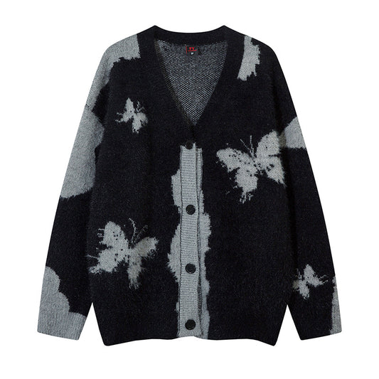 Butterfly Design Oversize Knit Cardigan WN11449