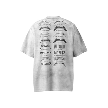 Graphic Print Stain Damage Oversize Short Sleeve T-Shirt WN25593