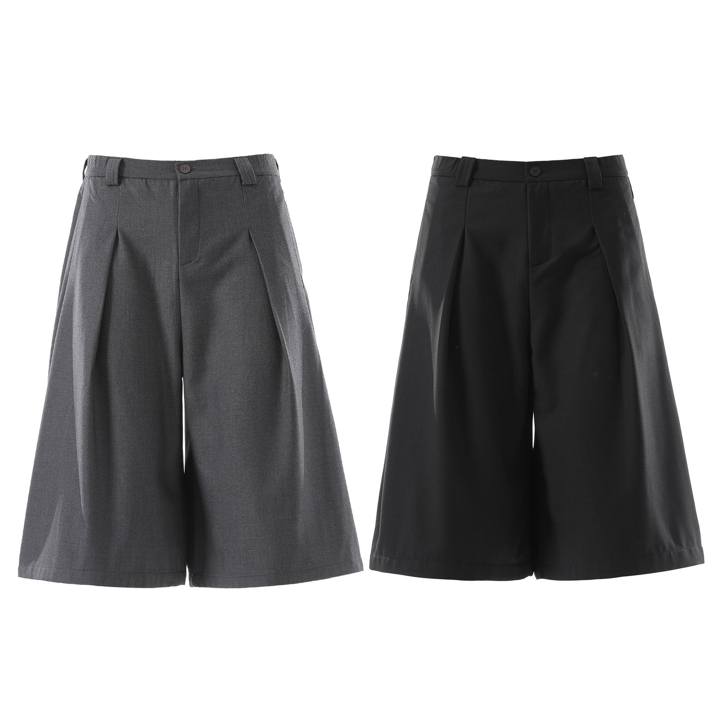 Drape Pleats Cropped Half Pants WN25777