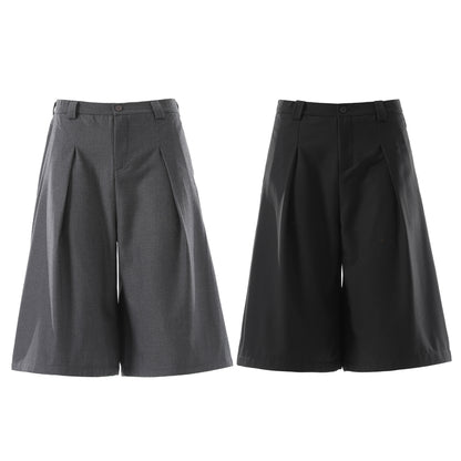 Drape Pleats Cropped Half Pants WN25777