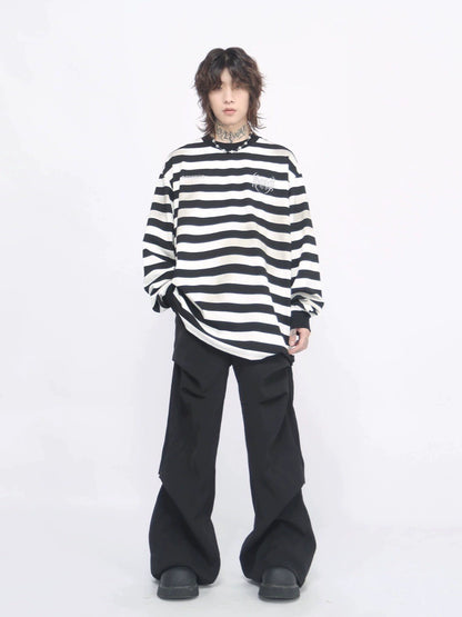 Oversize Striped Long Sleeve T-shirt WN8402