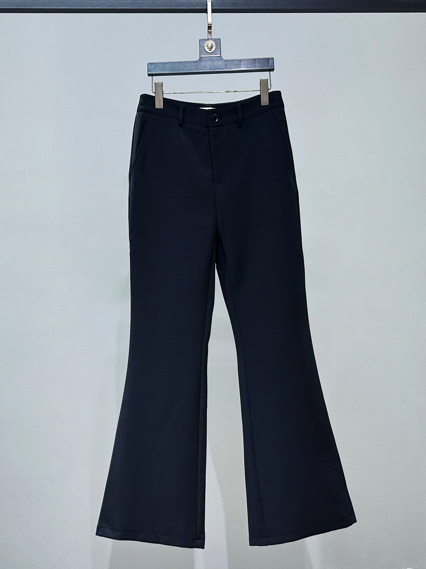 Metal Studded Chain Tailored Jacket & Wide Leg Flare Trousers Setup WN23963