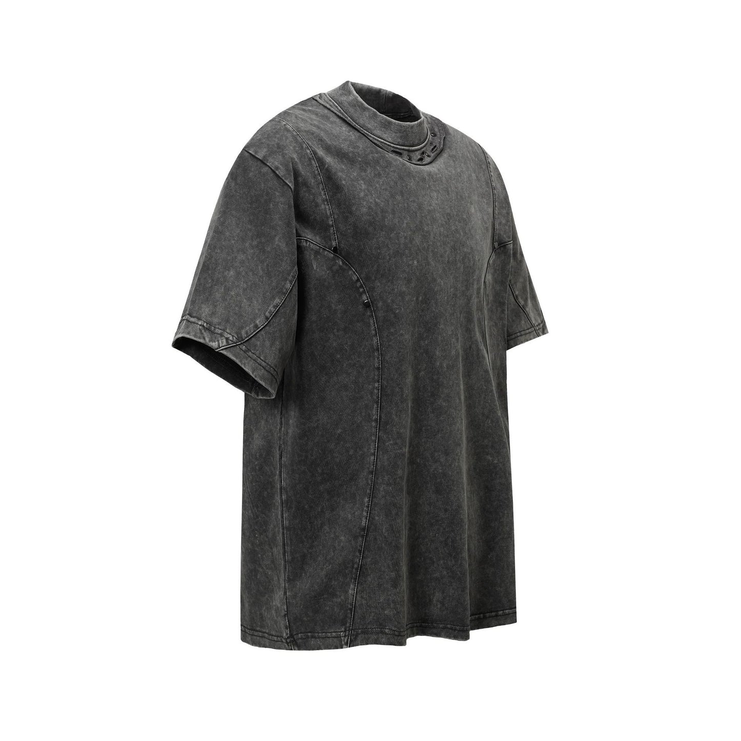 Heavy Washed Fade Stitching Short Sleeve T-Shirt WN25671