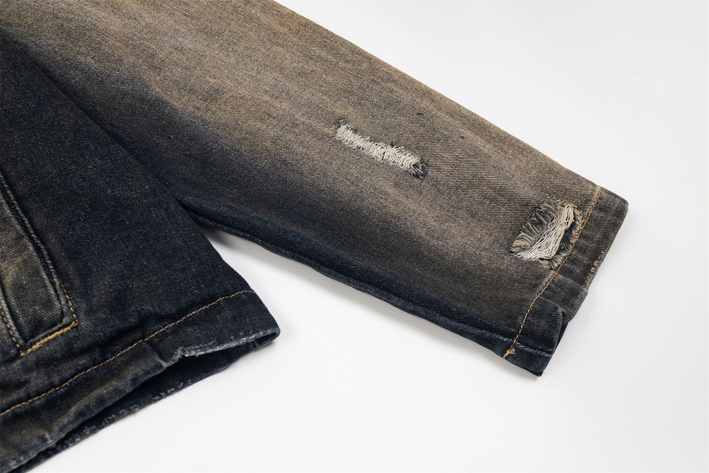 Mud Dye Washed Zip-up Hooded Jacket WN15024