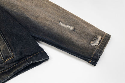 Mud Dye Washed Zip-up Hooded Jacket WN15024