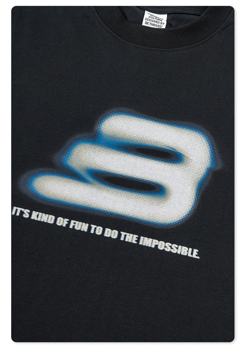 Oversize Print Short Sleeve T-Shirt WN7828