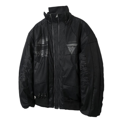 Waterproof Stand Neck PU Leather Puffer Jacket WN27130