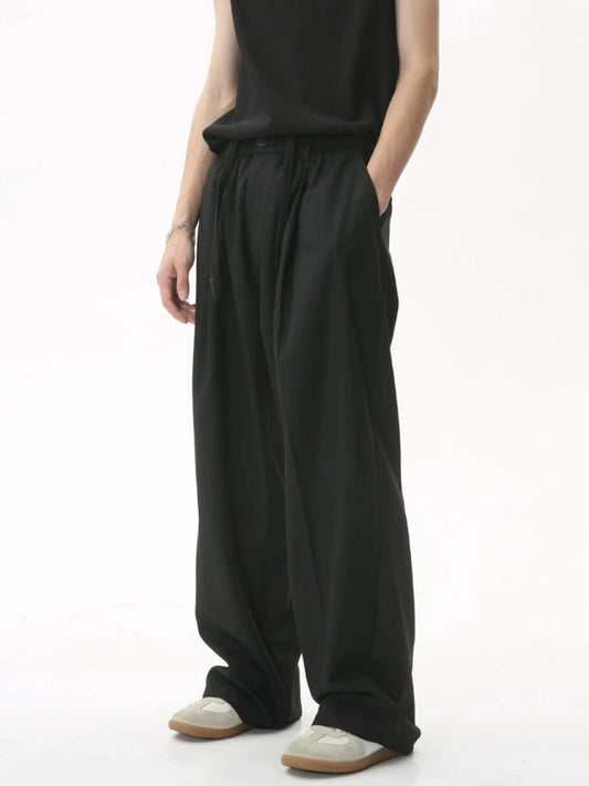 Elastic Waistband Wide-Leg Straight Pants WN7474