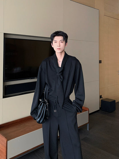 V-Neck Long Sleeve T-Shirt & Sporty Pants Setup WN20405