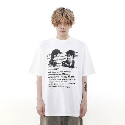 Oversize Graffiti Print Short Sleeve T-shirt WN7527