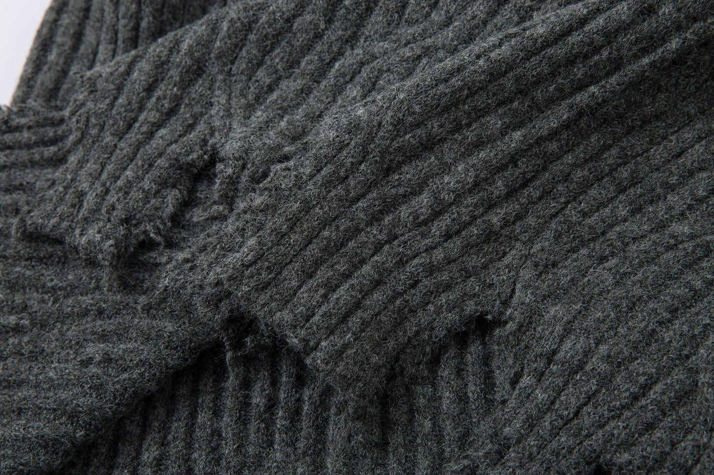 Frayed Hem Oversize Knit Sweater WN25934
