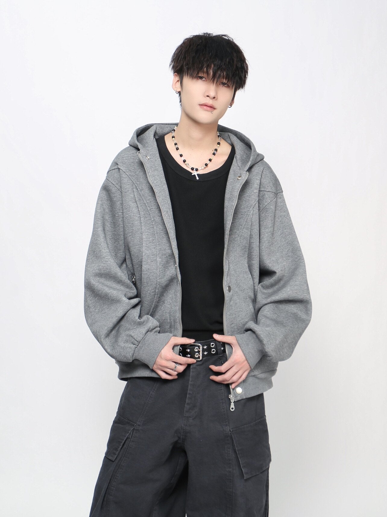 Deconstructed Oversize Zipper Hoodie WN24456