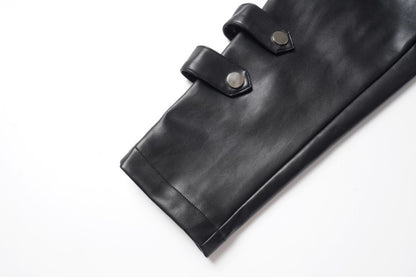 Pocket Detail Zipper PU Leather Jacket WN28054