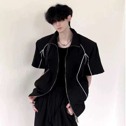 Functional Design Shoulder-Pad Sporty Jacket & Pants Setup WN20339