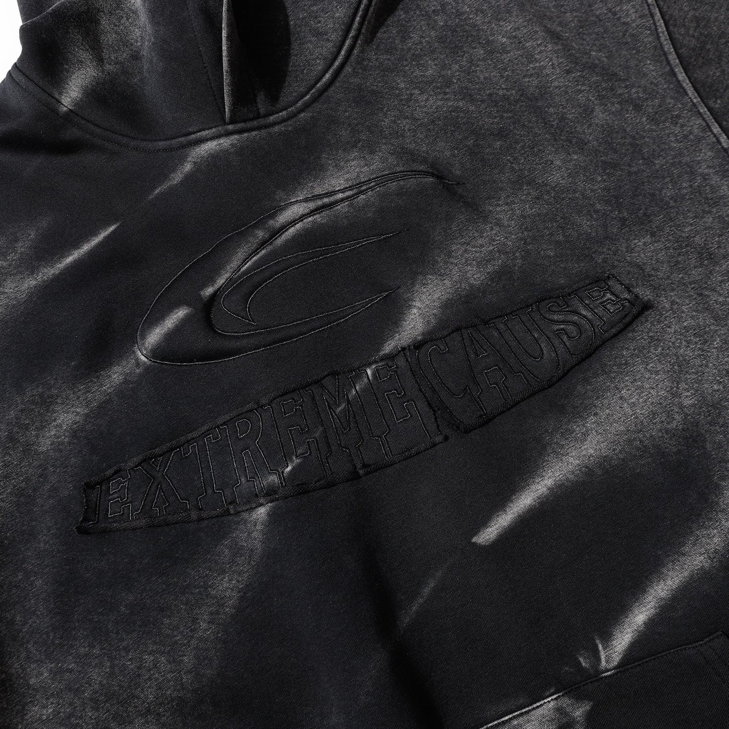 Washed Tie-Dye Patchwork Pullover Hoodie WN16182