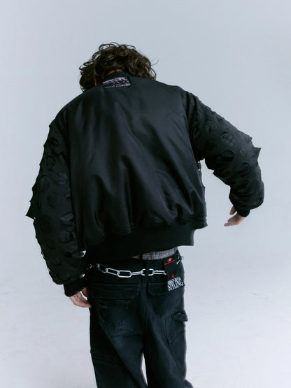 Wormhole Design Puffer Bomber Jacket WN17258