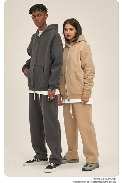 Oversize Heavyweight Zipper Hoodie & Heavyweight Sweatpants Setup WN6640