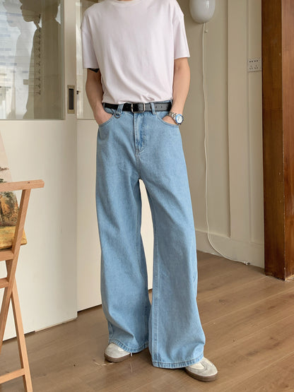 Washed Wide Leg Denim Jeans WN24964
