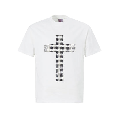 Cross Patch Beads Short Sleeve T-Shirt WN26082