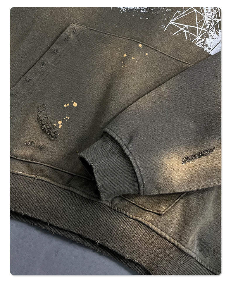 Spray-Dye Print Oversize Hoodie WN9984