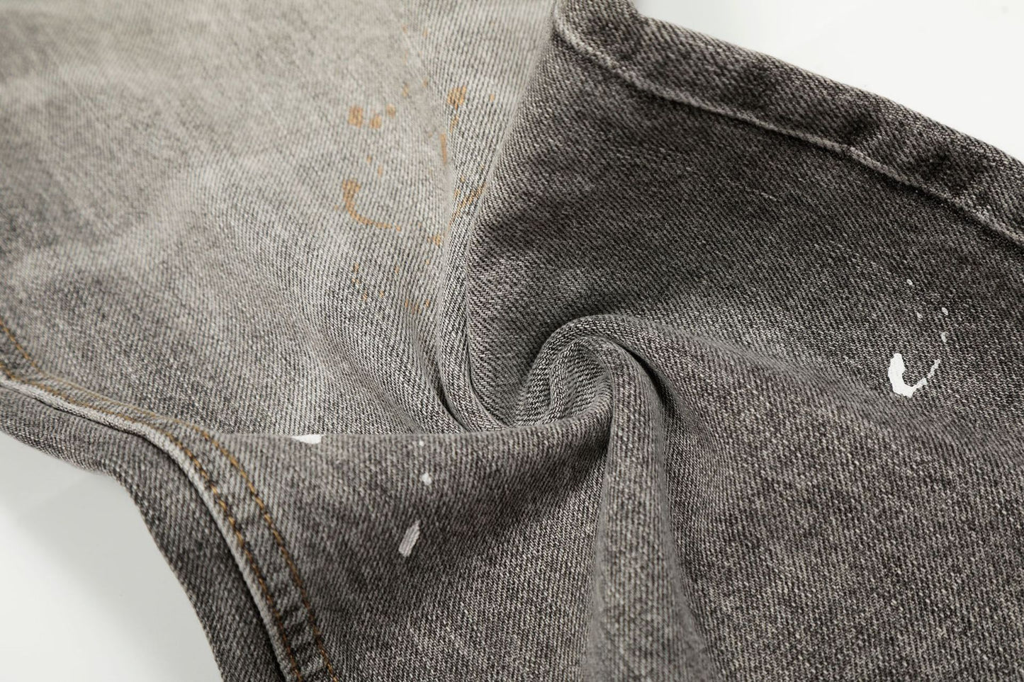 Dirty Washed Paint Wide Leg Denim Jeans WN25929
