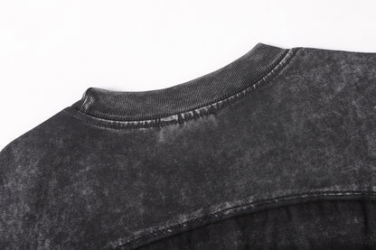 Washed Panel Design Short Sleeve T-Shirt WN25401