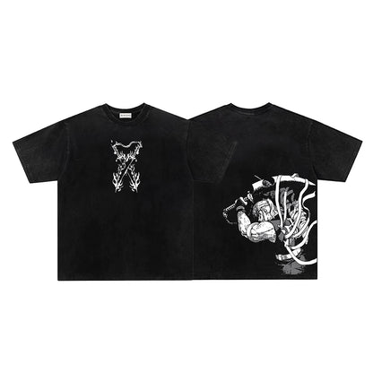 Washed Gothic Graphic Short Sleeve T-Shirt WN26947