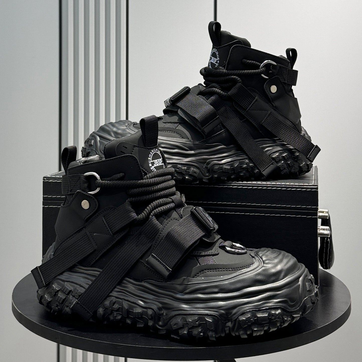 Strap Buckle Platform Chunky Sole Sneakers WN24644
