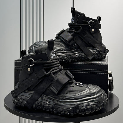 Strap Buckle Platform Chunky Sole Sneakers WN24644