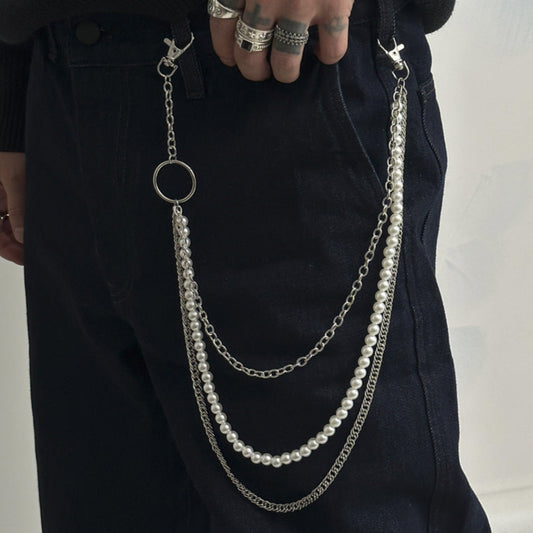 Pearl Beads Decor Pants Chain WN21075