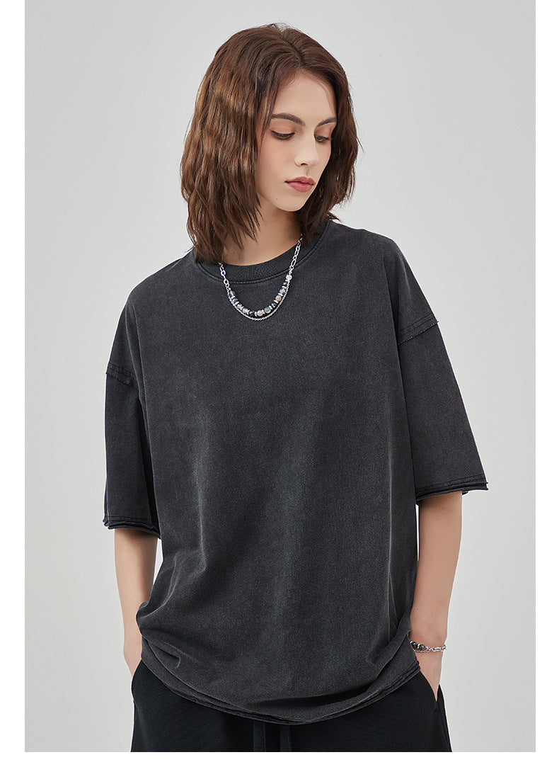 Oversize Washed Short-sleeve T-shirt WN6626