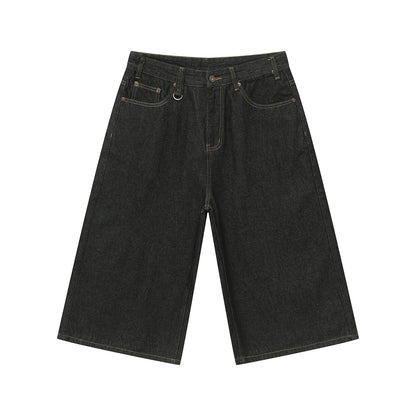 Wide Leg Denim Half Jeans WN24971
