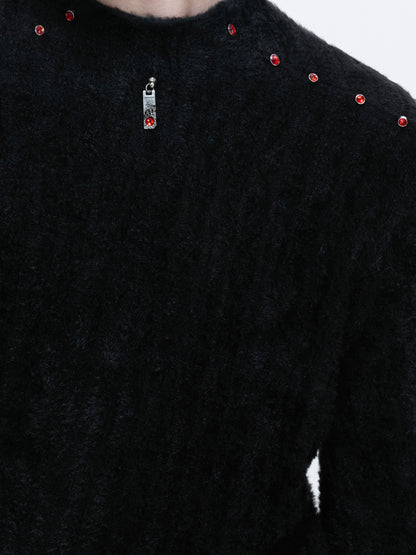 Diamond Wmbellishment Slim Shoulder-pads Long-sleeve T-shirt WN22670