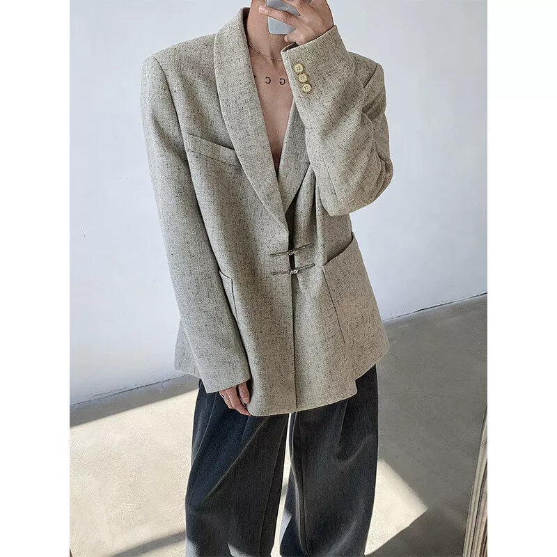 Metal Button Pocket Design Jacket WN19274