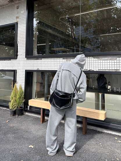 Zipper Hoodie & Wide Leg Sweatpants Setup WN24930