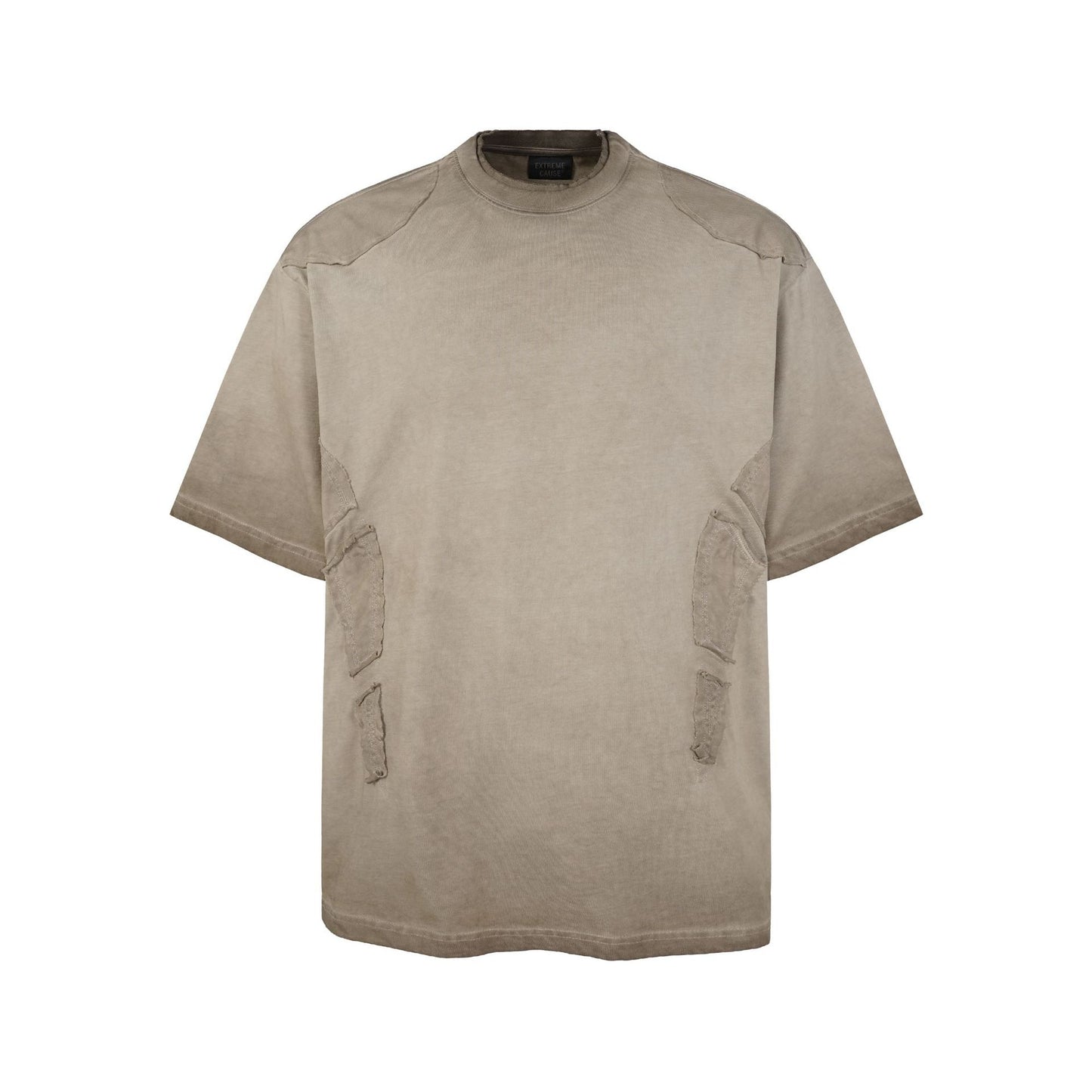 Utility Patchwork Washed Damage Short Sleeve T-Shirt WN25676