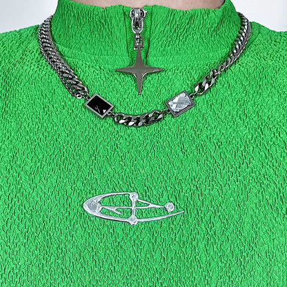 Metal Pendant Chain Necklace WN25086