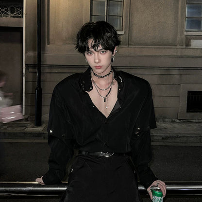 WN25077 Yang Yifan trendy brand necklace versatile personality men's necklace pendant hip-hop street fashion design pendant accessories WN25077