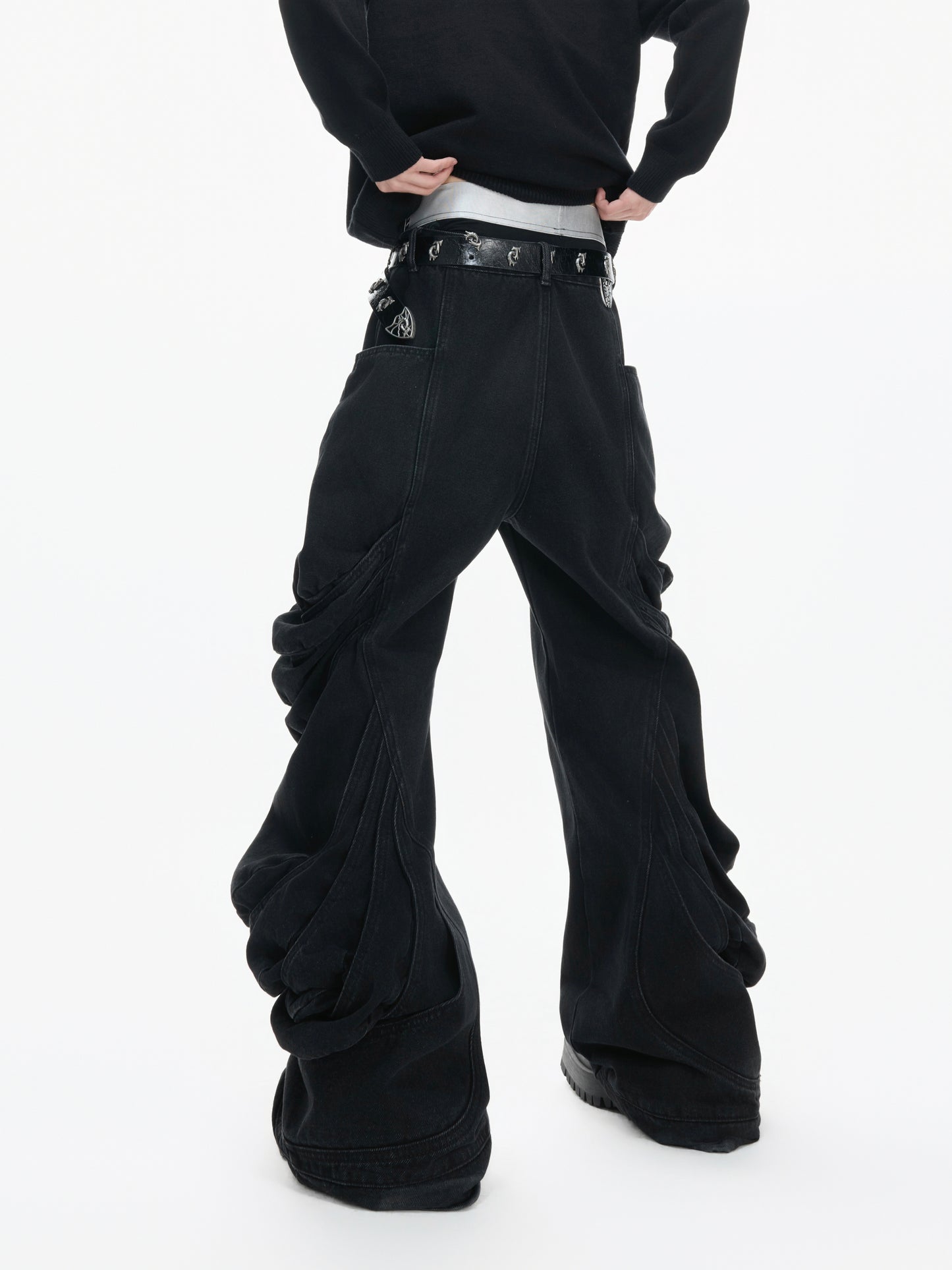 Heavy Craft Deconstruct Wash Stacked Straight Denim Jeans WN23327