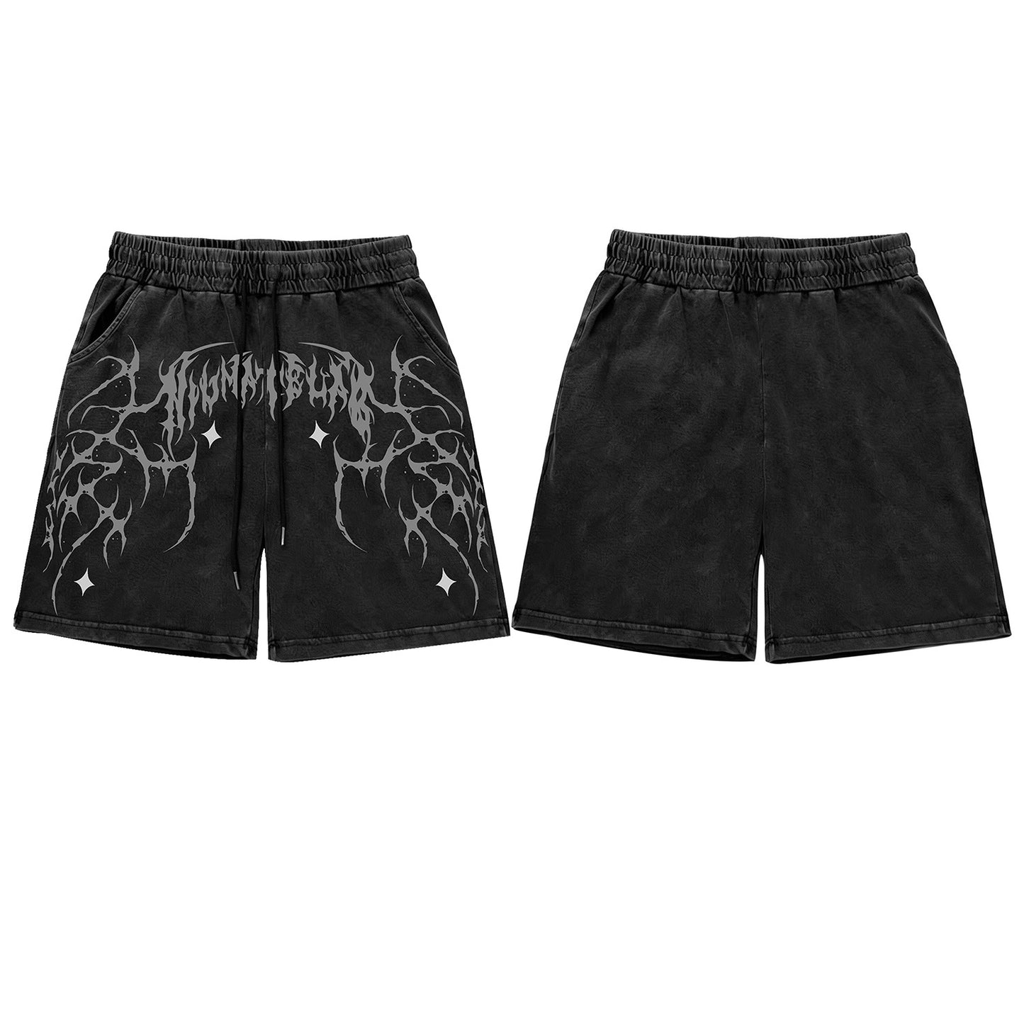 Washed Gothic Sporty Half Pants WN26877
