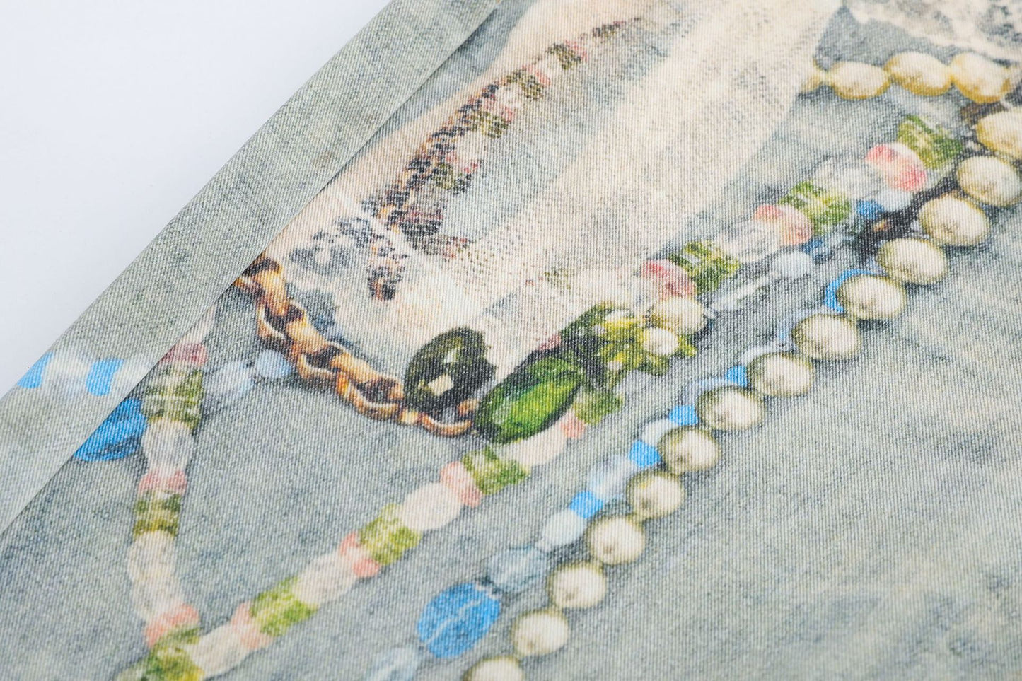 Paint Graphic Print Denim Half Jeans WN26039