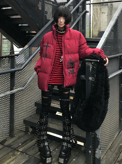 Graphic Design Puffer Jacket WN15972