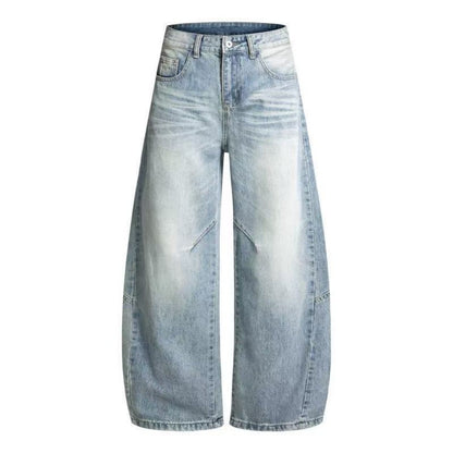 Washed Drape Wide Leg Denim Jeans WN27932