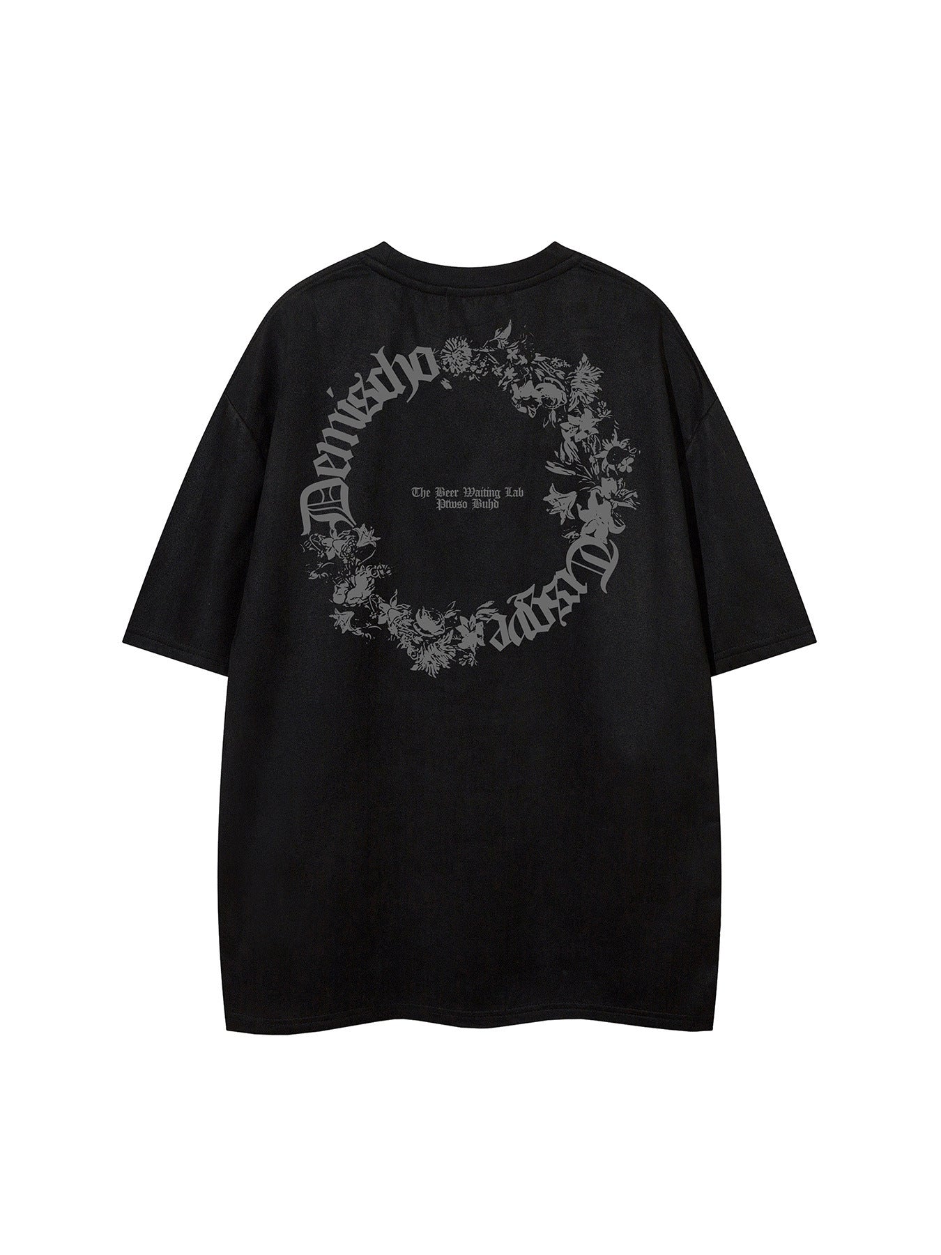 Suede Letter Print Short Sleeve T-Shirt WN25619