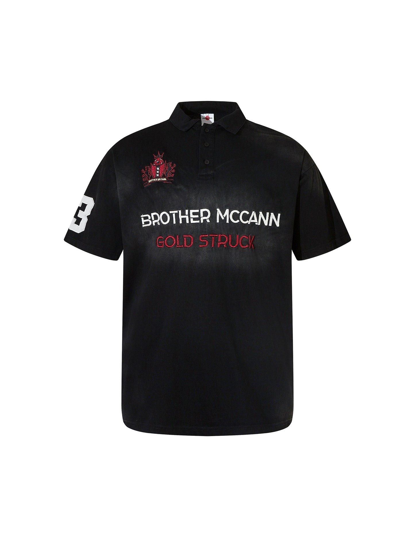 Washed Dirty Effect Design Polo Short Sleeve T-Shirt WN18129