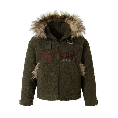 Embroidery Belted Design Hooded Puffer Jacket WN21936